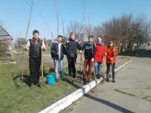 Висадження дерев на пришкільній ділянці 1 Висадження дерев на пришкільній ділянці